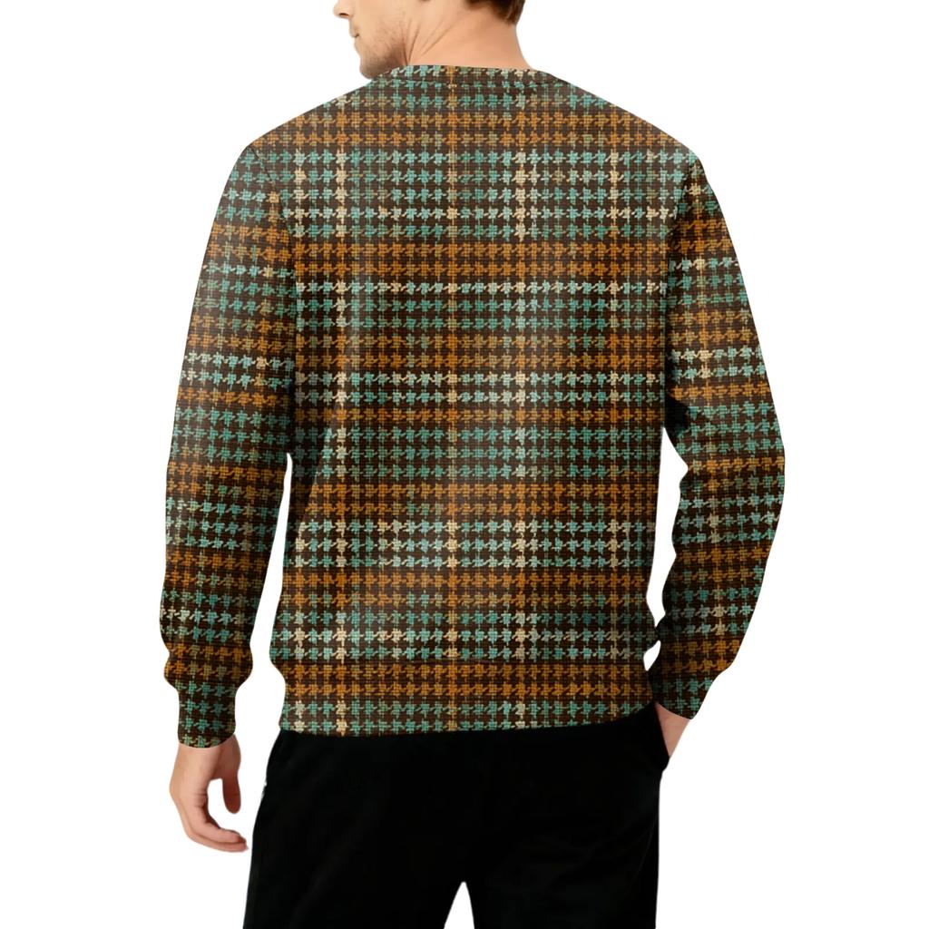 Мужская толстая теплая толстовка с флисовой подкладкой и круглым вырезом