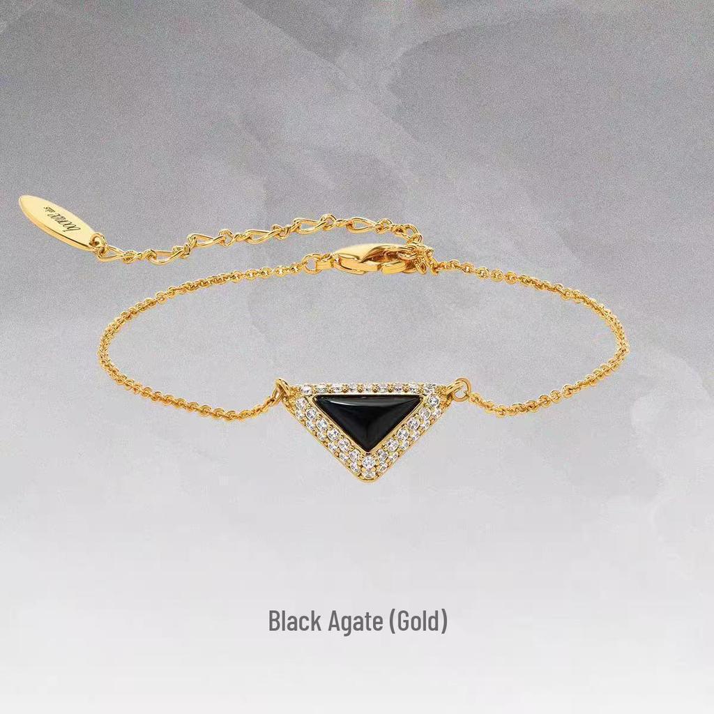 Ожерелье из натурального камня треугольной формы с бриллиантами - Роскошное, изысканное и универсальное колье-цепочка для ключицы для создания высококлассного стиля.