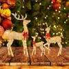 3 шт. Светящиеся олени Рождественское украшение Семейный набор Милые светящиеся олени Рождественское украшение Подсветка Рождественское украшение для двора