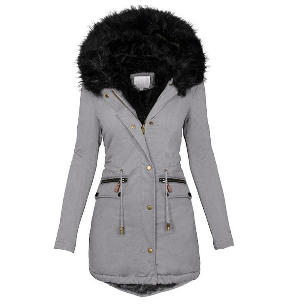 Women's Fashion Cotton-padded Coat Lamb Wool Cotton-padded Coat With Fleece Hooded Coat
