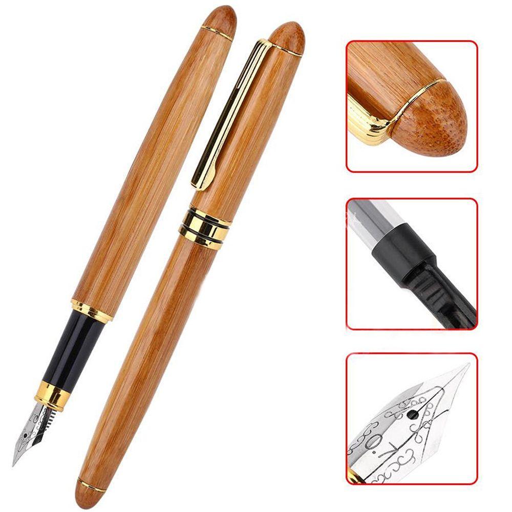 0.7mm-2.9mm Art Fine Nib Calligraphy Stationery Broad Stub Bamboo Fountain Pens Chisel-pointed