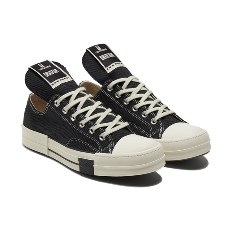 Rick Owens X Converse DRKSHDW DRKSTAR Chuck 70 Low Black Unisex Sneakers Egret 172347C