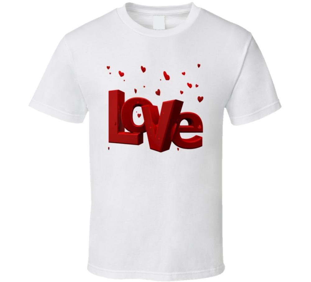 Love Hearts Valentines Day T-Shirt Glam Unisex Fashion Novelty Holiday TShirt