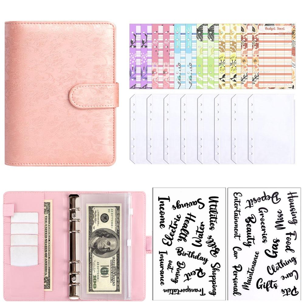 Multiple Pockets and Slots Savings Plan Book Clip-on Journal Notebook Office Stationery