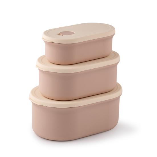 3 шт. силиконовый ланч-бокс с крышками, герметичный бенто-бокс, многоразовые контейнеры для хранения продуктов, штабелируемые контейнеры для приготовления пищи для пикника на открытом воздухе