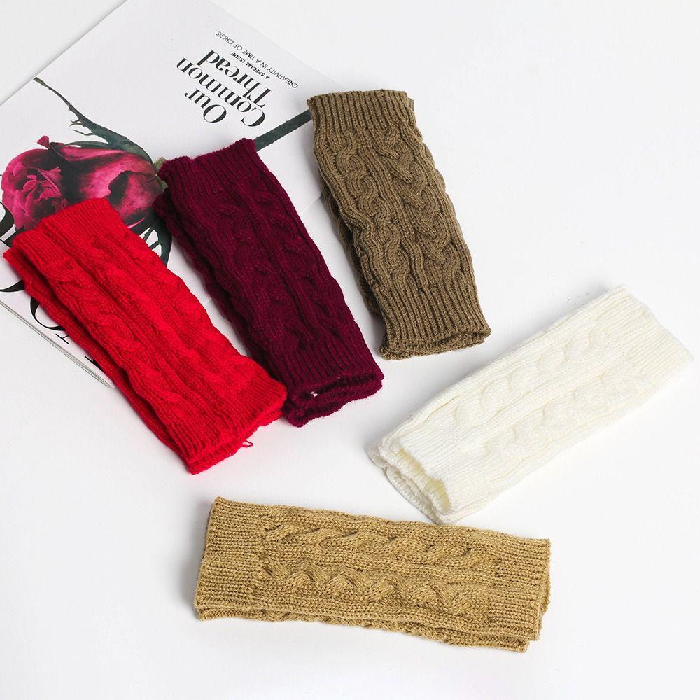 Winter Gloves Outdoor Riding Mittens Half Finger Gloves Cute Knitted Gloves Autumn