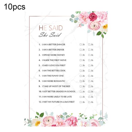 10 шт. свадебных игровых карт, напечатанных изысканным мастерством, цветочный дизайн, не выцветающий, надежный свадебный