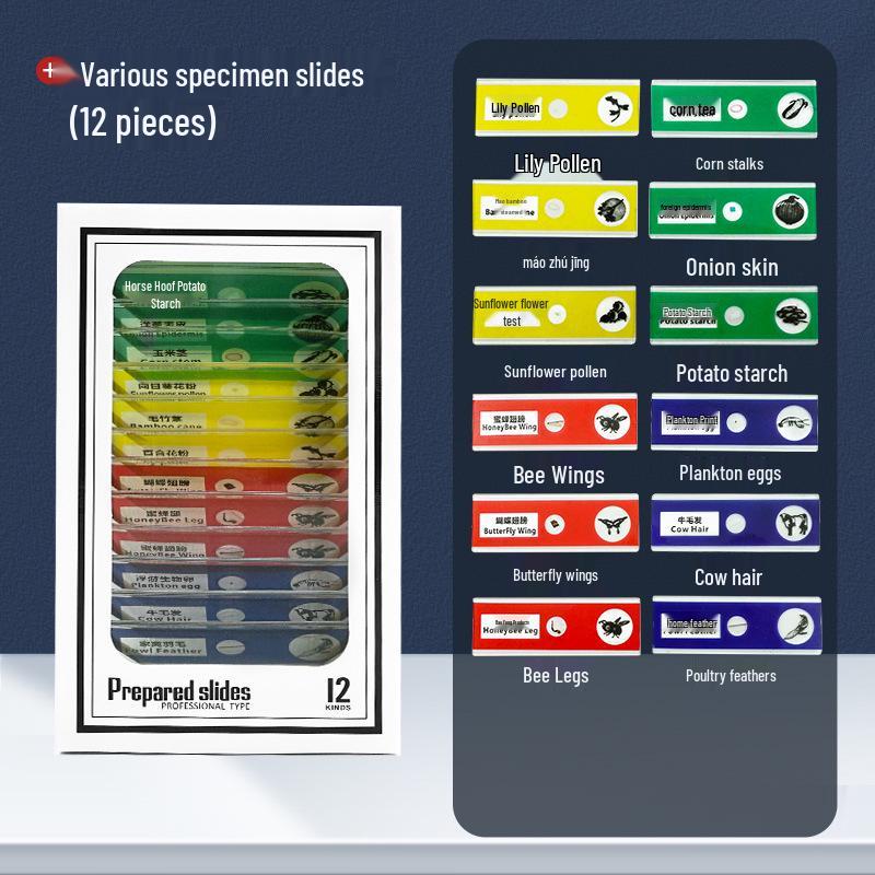 Портативный детский микроскоп, набор для научных экспериментов - развивающая игрушка для учеников начальной и средней школы, для мальчиков и девочек