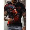 Animal Eagle 3D Digital Printed Men's Street Trendy Round Neck Short Sleeved T-shirt
