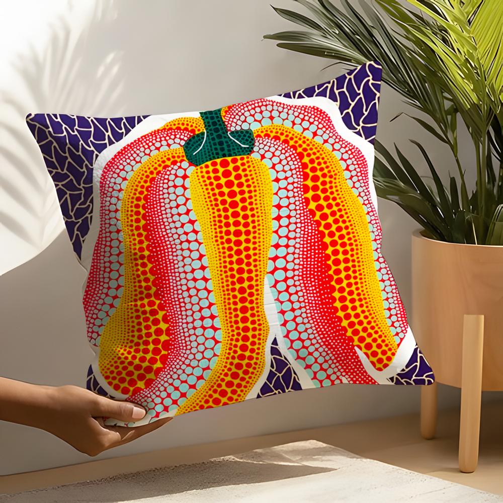YYayoi Kusama Abstract Art Pumpkin Linen Cushion Covers For Decorative Sofa Home Pillows Case Car Chair Pillows Cases