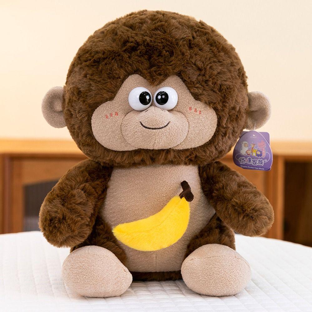 Super Soft Plush Monkey Toy Pull-out Banana Monkey Stuffed Animals  Car Decor