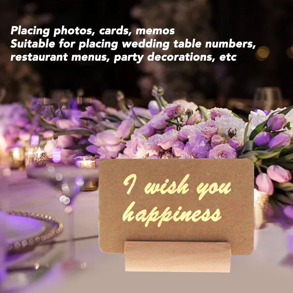 20Pcs Wooden Cards Stand Cylindrical Wood Photo Holder Table Top Display for Party Wedding Decoratio