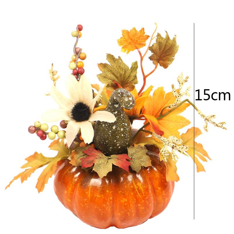 Artificial Pumpkin Maple Berry Sunflower Pomegranate Thanksgiving Halloween Indoor Outdoor Home Table Center Holiday Decorations