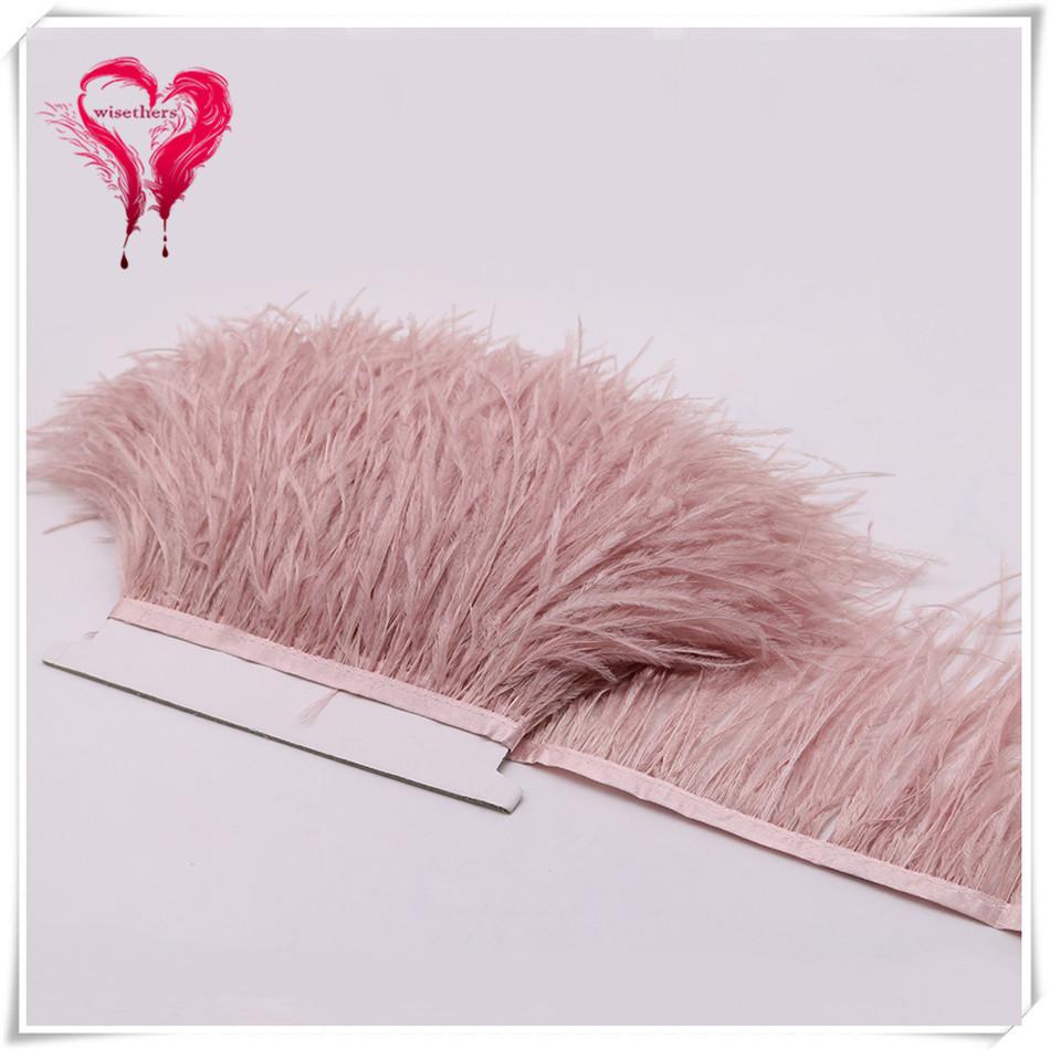 Ostrich Hair Cloth Edge Dress Dress Accessories Skirt Feather Trim With 10-15Cm Tassel