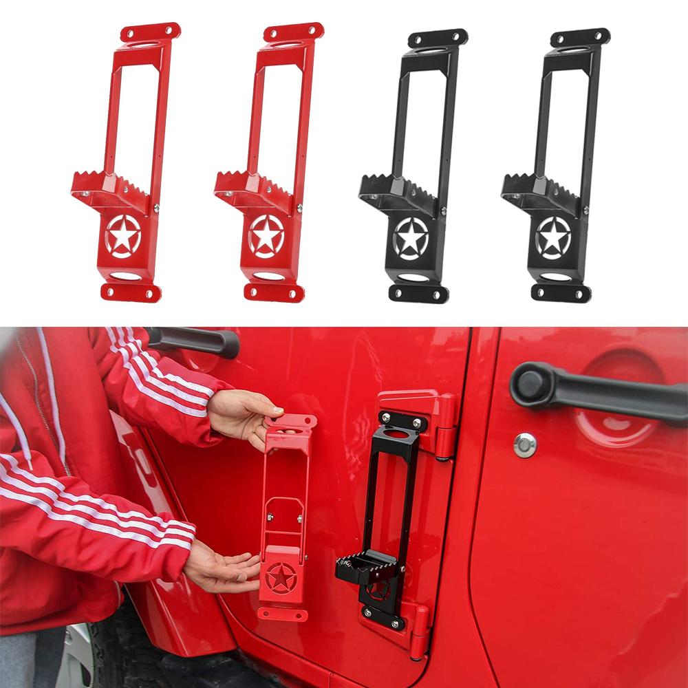 Дверная петля, подножка, педаль для Jeep Wrangler JK JKU JL Unlimited Gladiators JT 2007-2024, автомобильные двери, металлические подножки, аксессуары