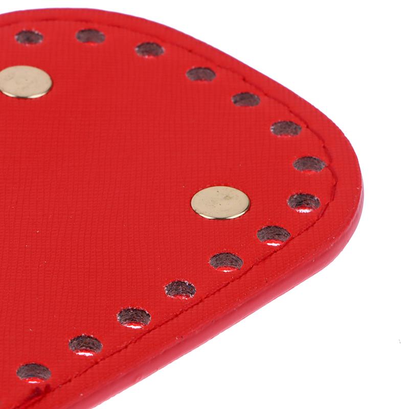 1Pc 8X18Cm Oval Long Bottom For Knitted Bag Pu Leather Bag Handmade Bottom With Holes Diy Crochet Bag Bottom Accessories