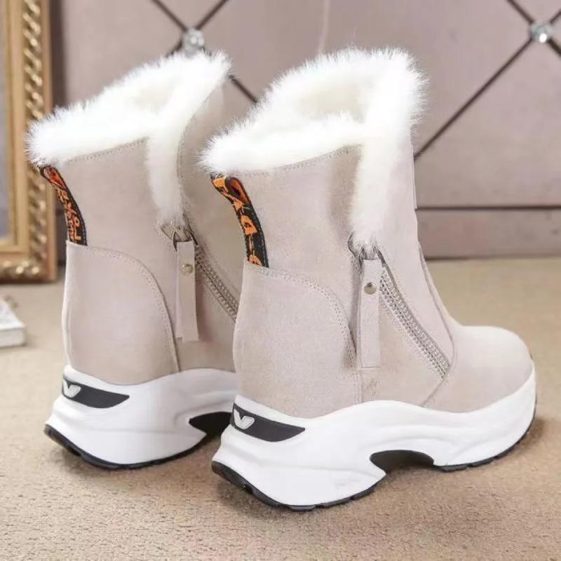 Platform Short Plush Women Snow Boots Fashion Short Botas Ladies Elegant Wedges Heel Shoes Winter Keep Warm Women's Footwear