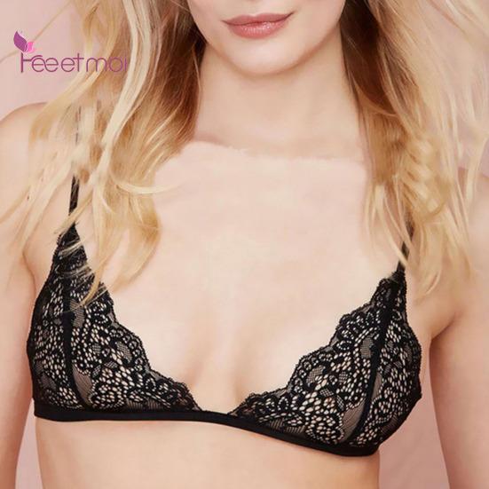 Ultra Thin Sexy Sheer Lace Bra Sleep Colthes Women Sexy Wear Brassiere Solid Color Bralette Underwear