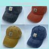 Letter Wash Sticker Vintage Peaked Cap Cotton Baseball Cap For Casual Wear