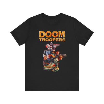 230 г/м² 100% хлопок Doom Troopers Snes ретро-стиль обложки с логотипом унисекс трикотажная футболка с коротким рукавом