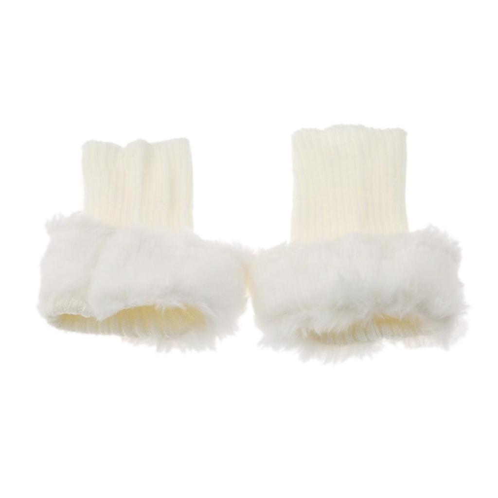 1 пара вязаных манжет для ботинок, уличные зимние гетры, чехол, женские, вязаные крючком, отделка мехом, носки-топперы для ботинок