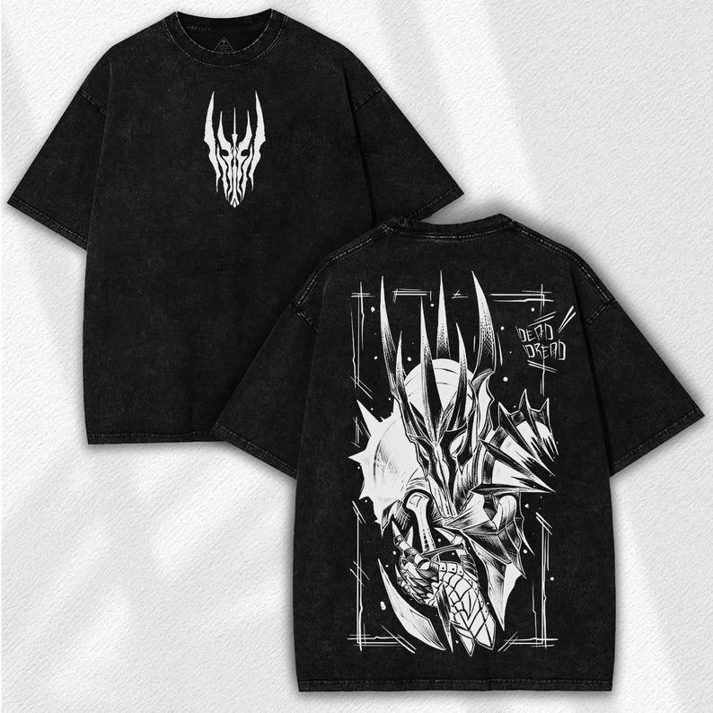 Shadow Lord Washed Tee – Vintage Gothic Streetwear Dark Fantasy Apparel