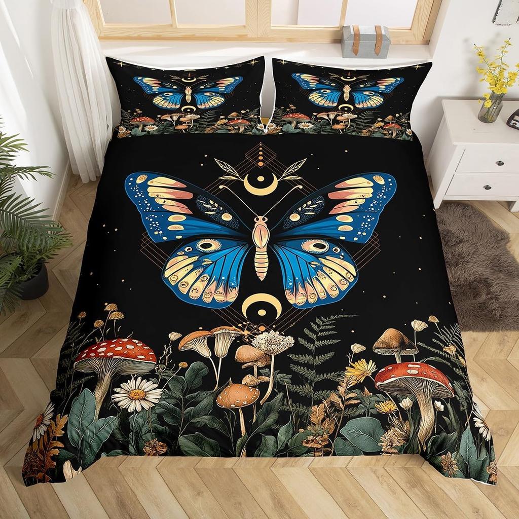 Comforter Boho Butterfly Twin Kingstar Moon Starry Sky Galaxy Bedding Set For Boy Girlcute Mushroom Daisy Flower