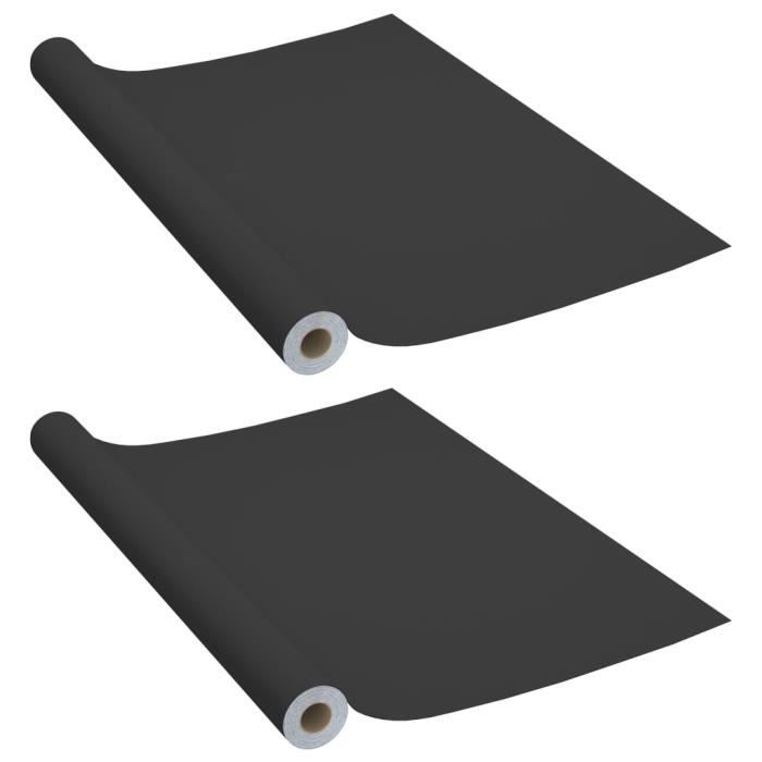 Film autoadhésif - VIDAXL - Noir - 500x90 cm - 2 pcs - PVC Imperméable