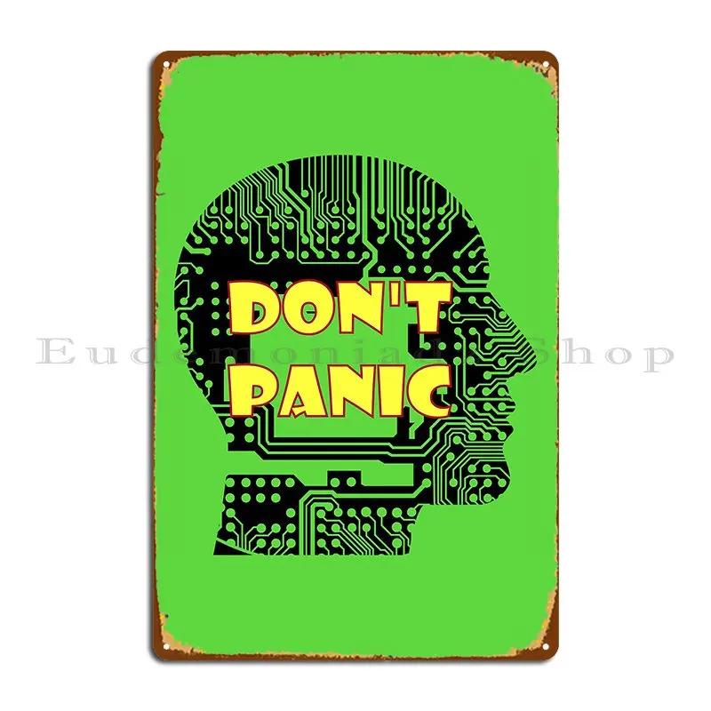Don T Panic Metal Sign Mural Garage Designs Design Club Bar Tin Sign Poster