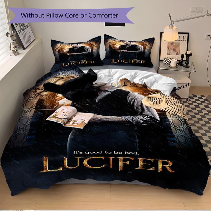 Lucifer Dark Charisma Print 3Pcs Bedding Setduvet Cover With 2 Bedropillowcase Home Birthday Gift