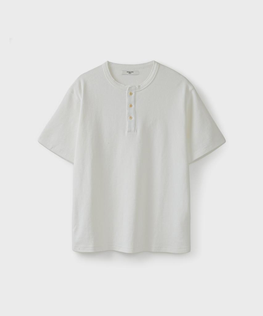 Waffle Henley футболка с коротким рукавом Yunionbeullu [Белый]
