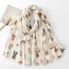 Fashion Printed Dog Fringed Shawls Women Cotton Viscose Muffler Travel Sun Protection Scarf Animal Printed Scarf 180*85cm