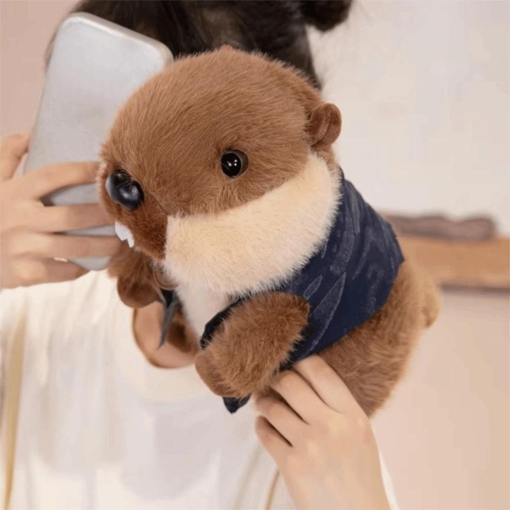 Popular Marmot Plush Toy Soft Vest Marmot Plush Doll Vest Groundhog Plush Doll Collection