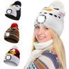Women LED Hat USB Rechargeable Headlamp Hat Winter Warm Knitted Night Light Hat Suitable for Camping Running Walking