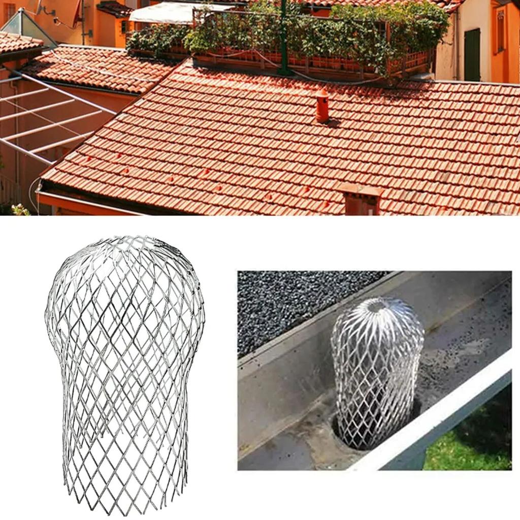 Roof Gutter Guard Filters 3 Inch Expand Aluminum Filter Strainer Stops Blockage Leaf Drains Debris Drain Net Cover