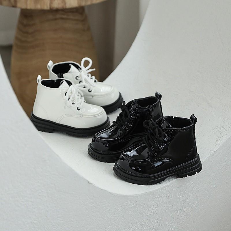 Kids Martin Boots Boys Girls Soft Sole Anti-Slip Short Casual Leather Look