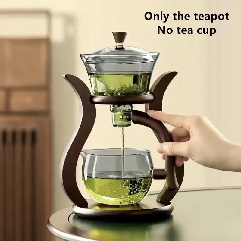 Kung Fu Glass Tea Set Semi Automatic Drip With Infuser Glass Teapot Set Magnetic Switch Teapot Teacup Set Birthday Gifts