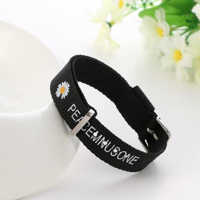 New Daisy Strap Bracelets For Girls Boys Women 'S Rainbow Wristband Bracelet Cotton Linen Adjustable Couple Jewelry Gifts