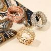 Scarf Button Clip, Leaf Design Alloy Scarf Clip, Triple-Ring Multi-Functional Clasp with Adjustable Non-Slip Grip, for Silk/Wool Scarves, Shirt