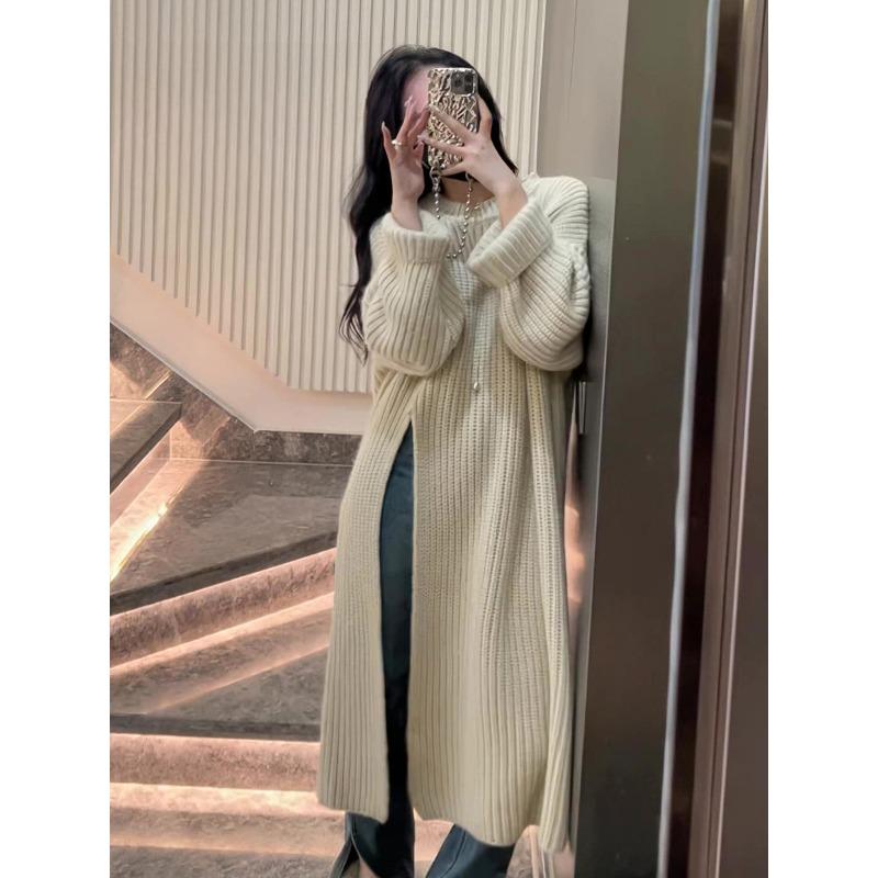 YYFS Женская мода повседневная осень-зима однотонный принт длинный рукав O-образный вырез свитера