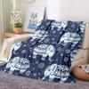 Mandala Elephant Blanket Flannel Breathable Super Warm Throw Blankets for Bedding Travel Bedroom Soft Throws Home Decor