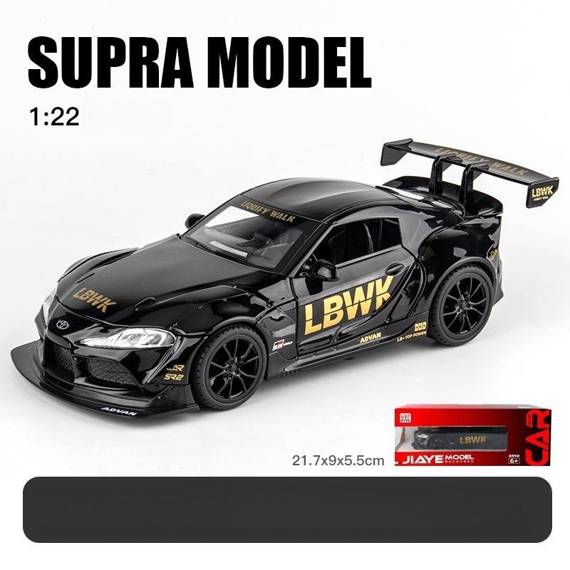 Масштаб 1/22 Toyota Supra Металлическая гоночная модель автомобиля Литье под давлением Звук и Свет Украшения для витрины магазина Автомобили Коллекционные ornaments