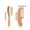 2pcs Portable Beech Wood Bath Comb Set Soft Wool Care Hair Brush Soothing Brush Shower Gift Shower Accessories