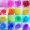 48CM*5M Silk Flower Crystal Fabric Tulle Roll Gauze Element Organza Fabric Sheer Wedding Decoration
