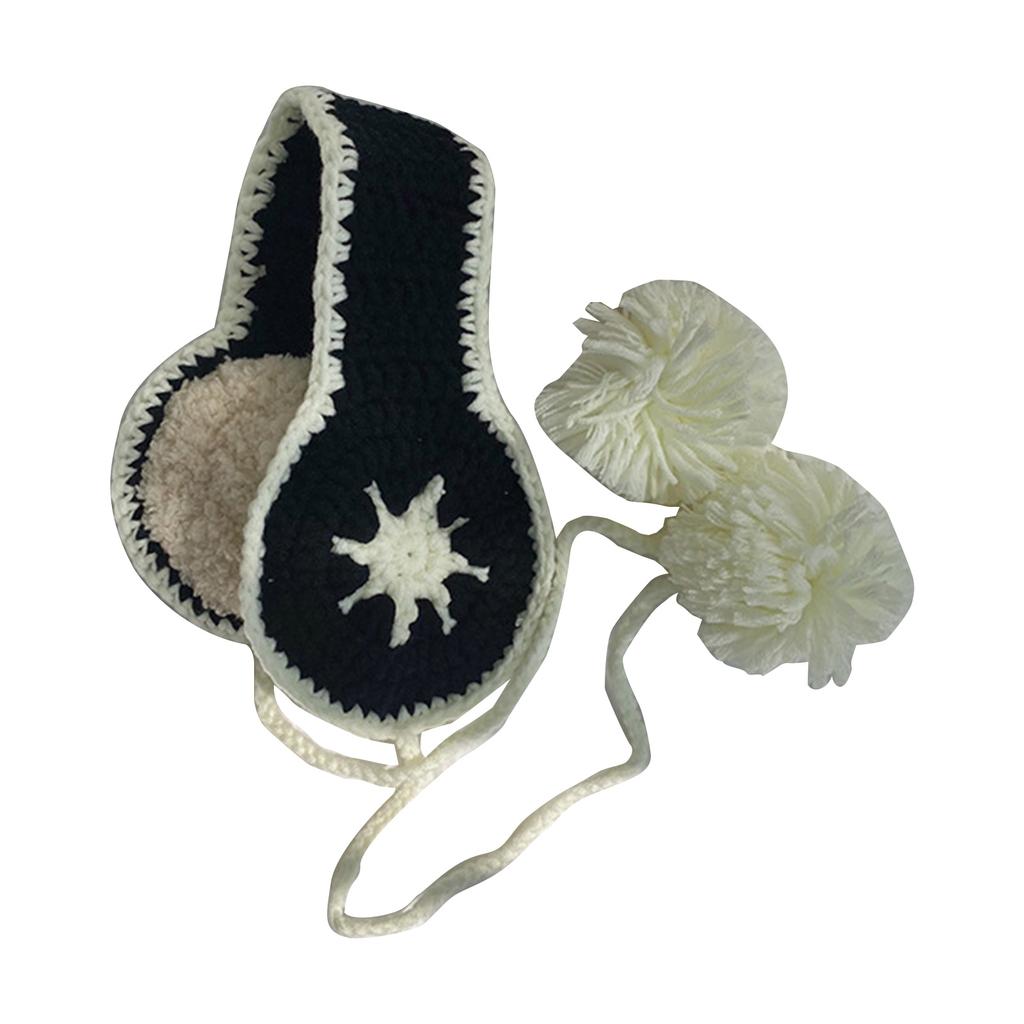 Вязаные наушники с ремешком для женщин, теплые наушники для согревания ушей, защитные от холода, пушистые накладки для ушей для фото на открытом воздухе, наушники