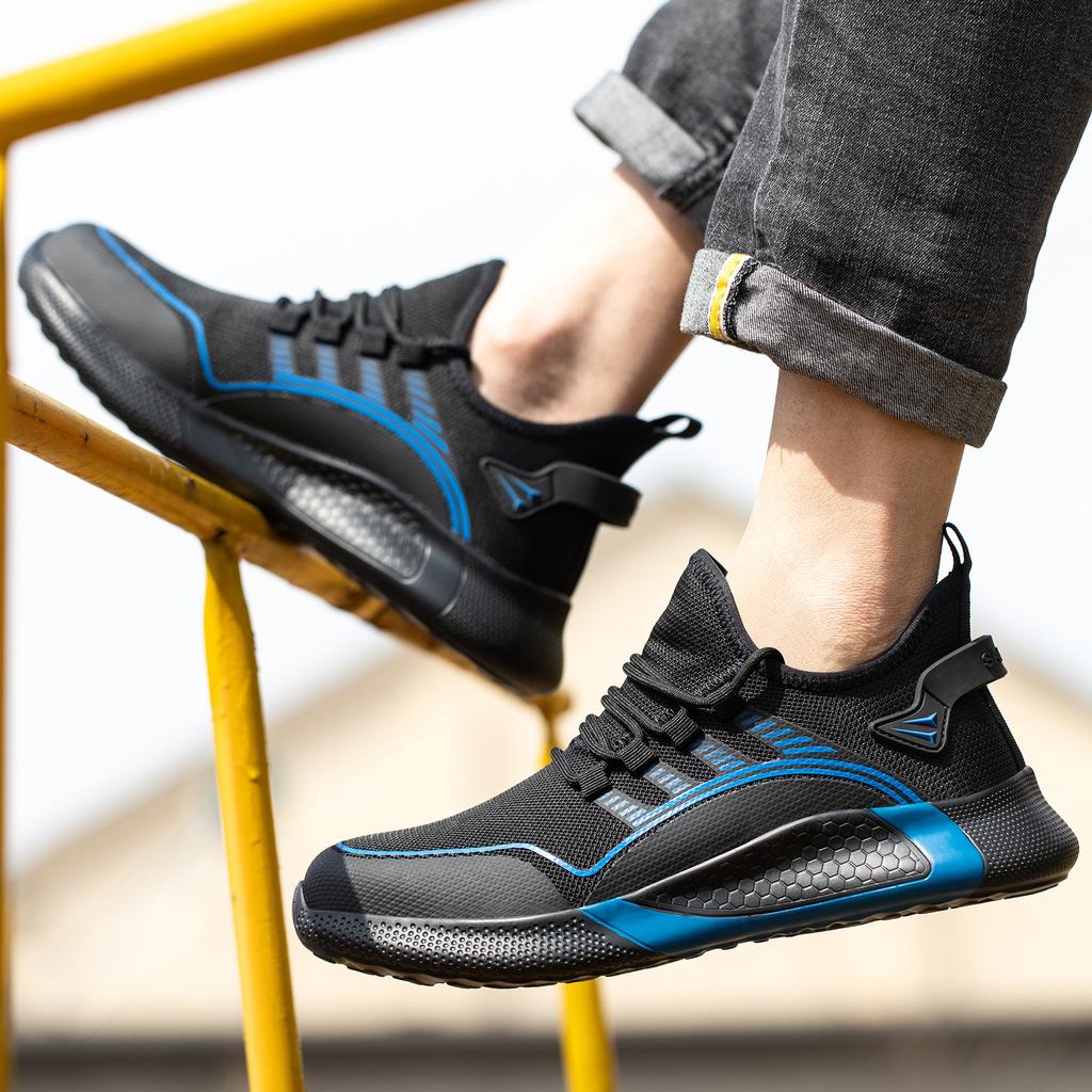 Мужская защитная обувь со стальным носком. Женские устойчивые к проколам рабочие кроссовки. Легкая рабочая обувь.