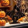 Stable Wooden Candle Holder Halloween Bat Ornament, Solid Wood Tea Holder, Decorative Light Stand Spooky Decoration, for Desktop Electronic