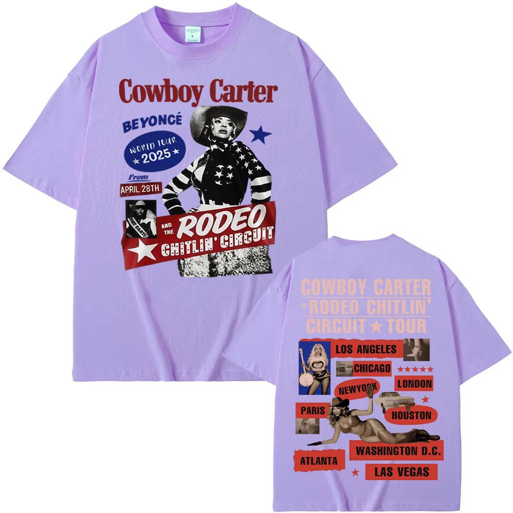 Beyonce Cowboy Carter Tour 2025 T Shirts Unisex Women Fashion Trending Streetwear Girl T Shirt Summer Pop Tops Short Sleeve Tshirt