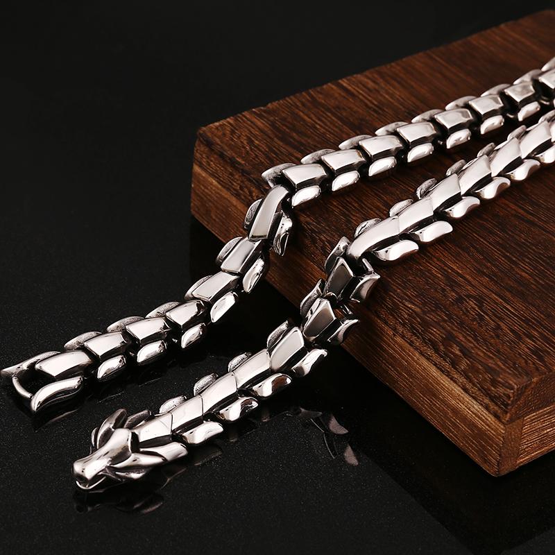 Панк-рокер, ширина 15 мм, цепочка-колье с килем дракона для мужчин, твердая нержавеющая сталь, мужские ювелирные изделия на шее, аксессуары, подарки для него