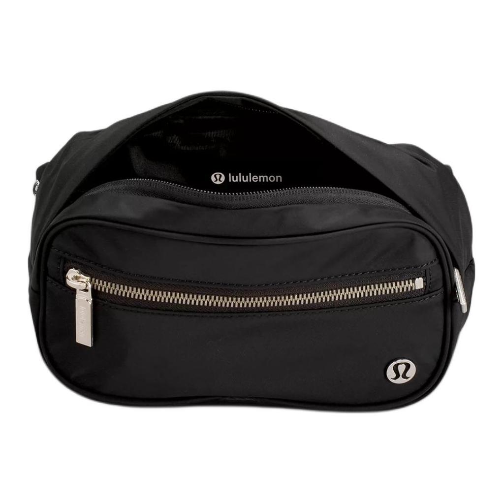 Lululemon 1.8л Wunderlust Металлический Логотип Застежка-молния Нейлоновая Сумка на грудь Поясная сумка Унисекс сумки Черный LU9AXES-0001